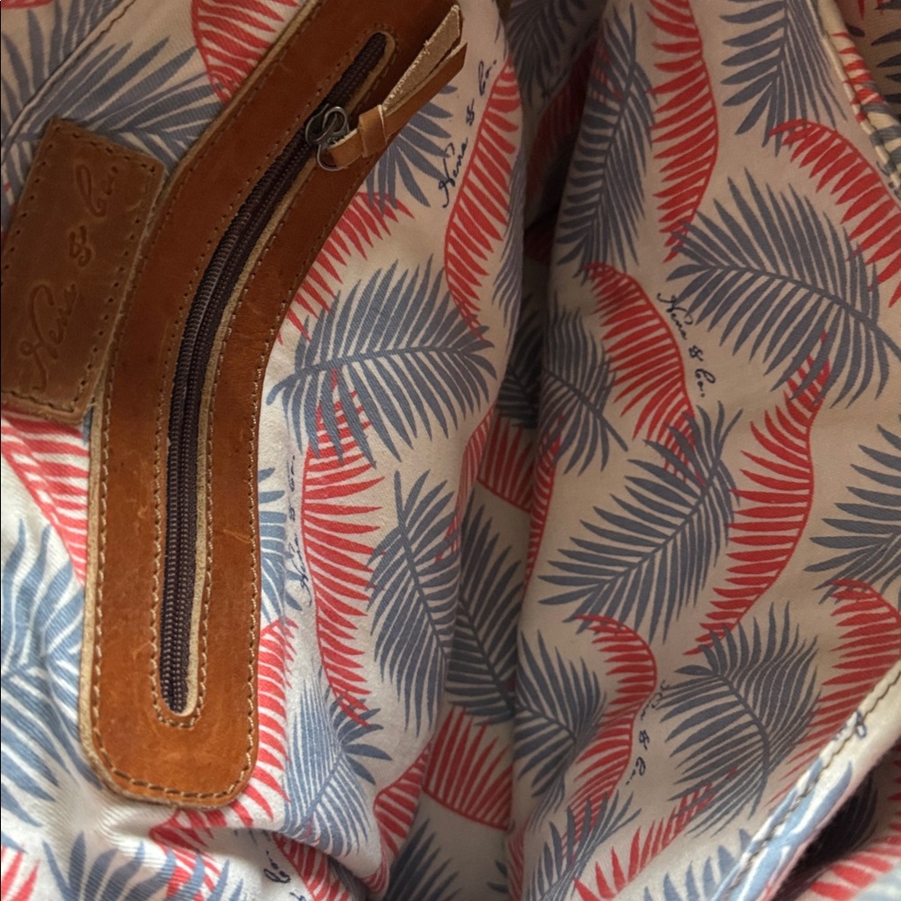 Nena & Co. Brown Leather & Multicolor Woven Backpack Satchel - Picture 11 of 13